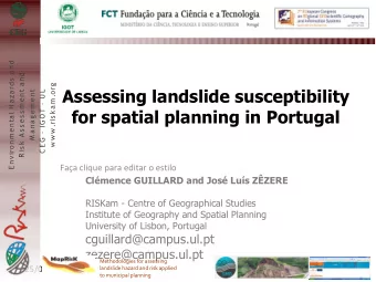 Assessing landslide susceptibility  M anag em ent  for spatial planning in Portugal  Faa clique