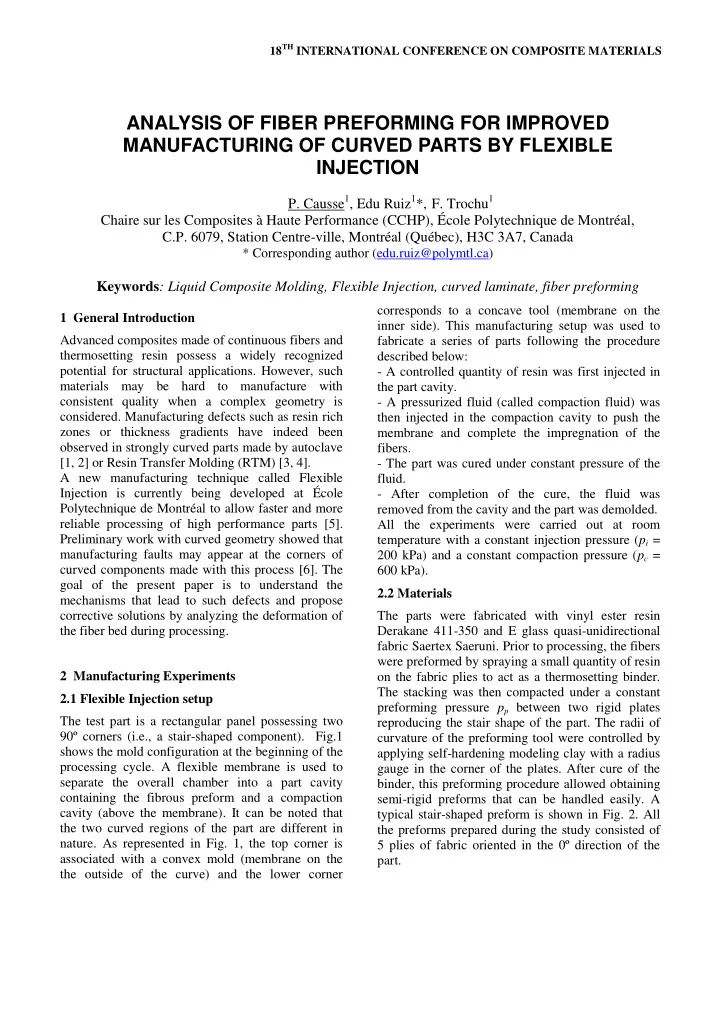 analysis of fiber preforming for improved manufacturing
