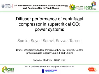 power systems  Samira Sayad Saravi, Savvas Tassou  Brunel University London, Institute of Energy