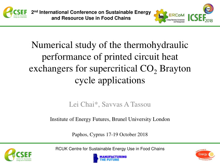 numerical study of the thermohydraulic