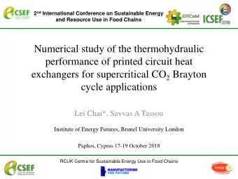 Numerical study of the thermohydraulic  performance of printed circuit heat exchangers for