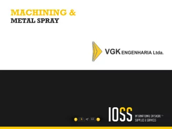 MACHINING &amp;  METAL SPRAY  1  of  11  MAINTENANCE  ENGENEERING  Turbo and Rotating Equipment