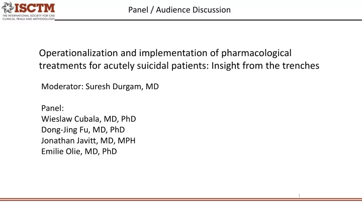 operationalization and implementation of pharmacological