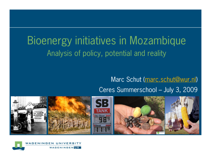 bioenergy initiatives in mozambique