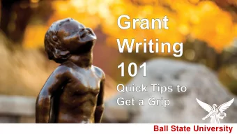 Ball State University  Yours Truly  DONNA BROWNE, MA, MLS  Grant Writer  Center for Energy