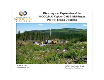 Discovery and Exploration of the  WOODJAM Copper-Gold-Molybdenum  Project, British Columbia