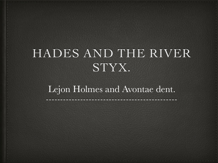 hades and the river styx