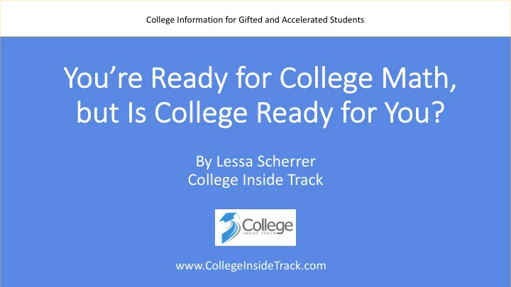 yo you re ready for college math but but i is co s