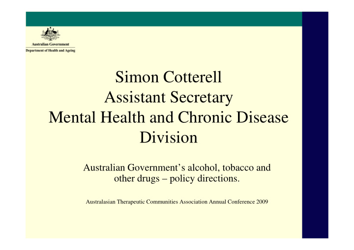 simon cotterell assistant secretary mental health and