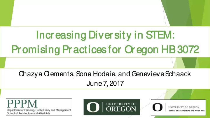 increasin ing d div iversit ity in in stem pro romising p