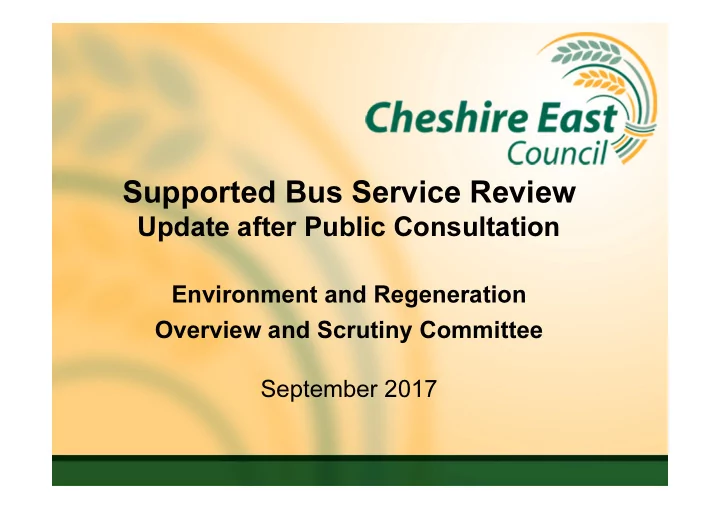 supported bus service review