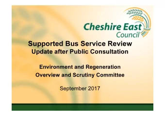 Supported Bus Service Review  Update after Public Consultation  Environment and Regeneration