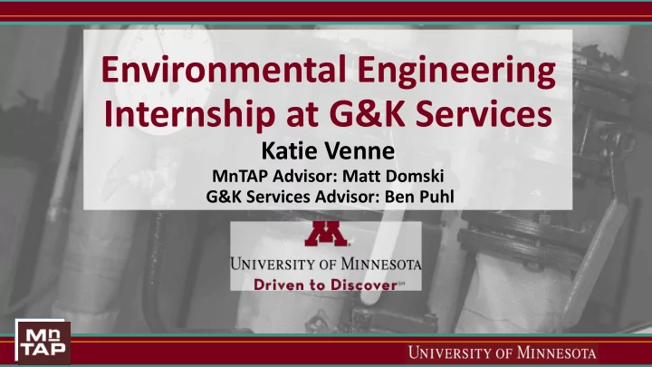 internship at g k services