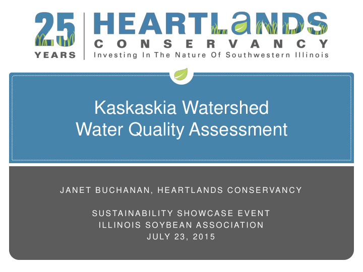 kaskaskia watershed water quality assessment
