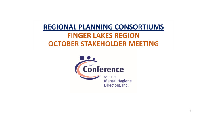 regional planning consortiums finger lakes region october