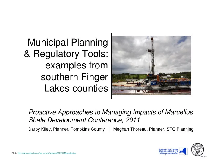 municipal planning regulatory tools examples from