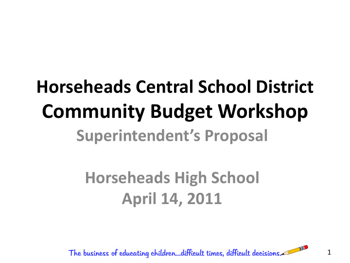 community budget workshop