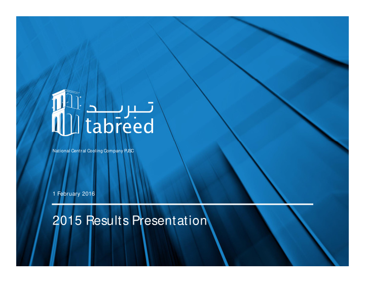 2015 results presentation