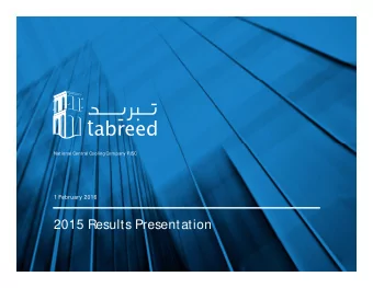 2015 Results Presentation    No person shall have any right of action (except in case of fraud)