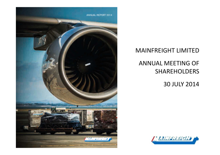 mainfreight limited annual meeting of shareholders 30