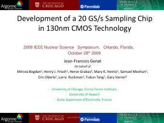 Development of a 20 GS/s Sampling Chip  in 130nm CMOS Technology  2009 IEEE Nuclear Science