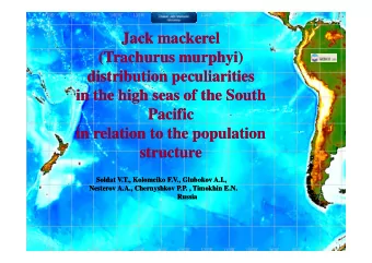 Jack mackerel  Jack mackerel  (Trachurus murphyi  Trachurus murphyi)  distribution  distribution
