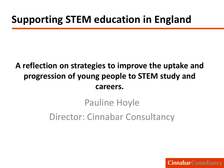 supporting stem education in england