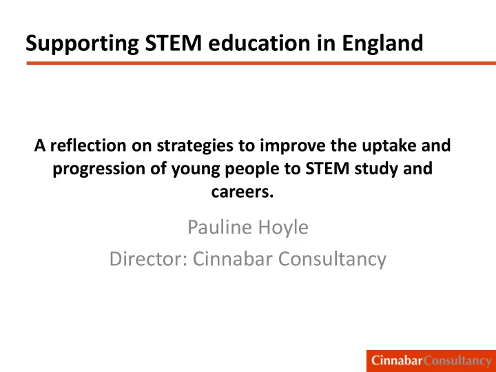 supporting stem education in england