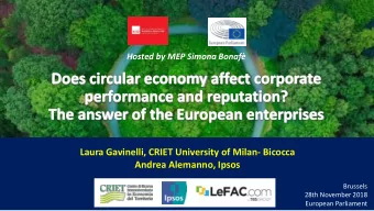 Laura Gavinelli, CRIET University of Milan- Bicocca  Andrea Alemanno, Ipsos  Brussels  28th