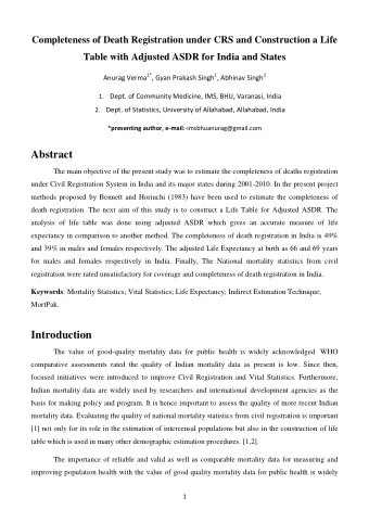 acknowledged, [3,4] while effective civil registration system remains the gold standard