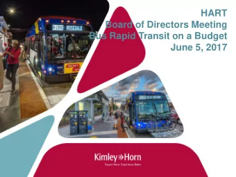 HART  Board of Directors Meeting  Bus Rapid Transit on a Budget  June 5, 2017  I nnovative Mobility