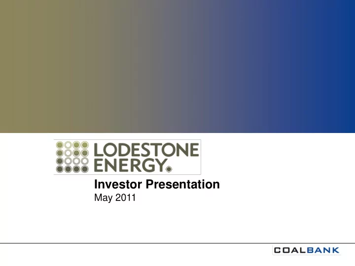 investor presentation