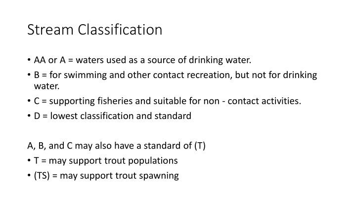 stream classification