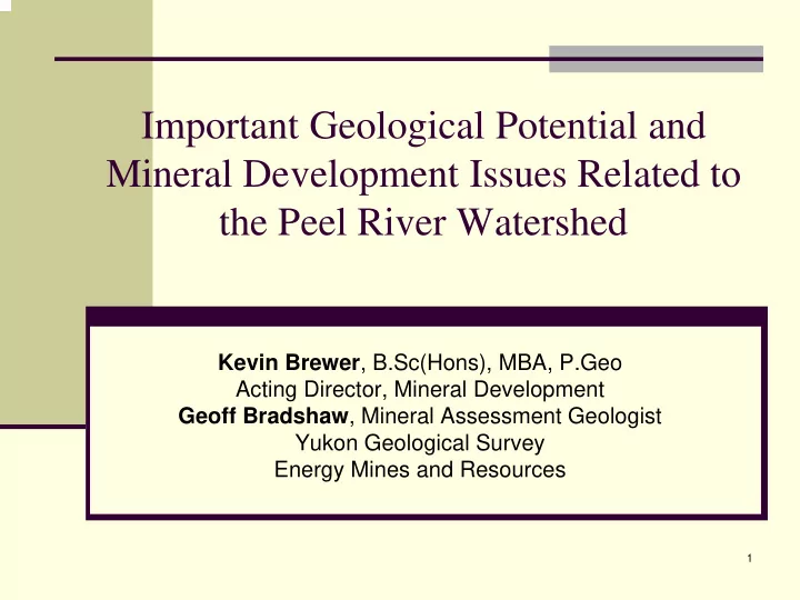 important geological potential and mineral development