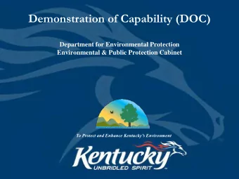Demonstration of Capability (DOC)  Department for Environmental Protection  Environmental &amp;