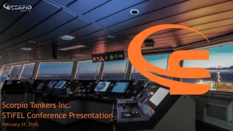 Scorpio Tankers Inc.  STIFEL Conference Presentation  February 11, 2020  Disclaimer and