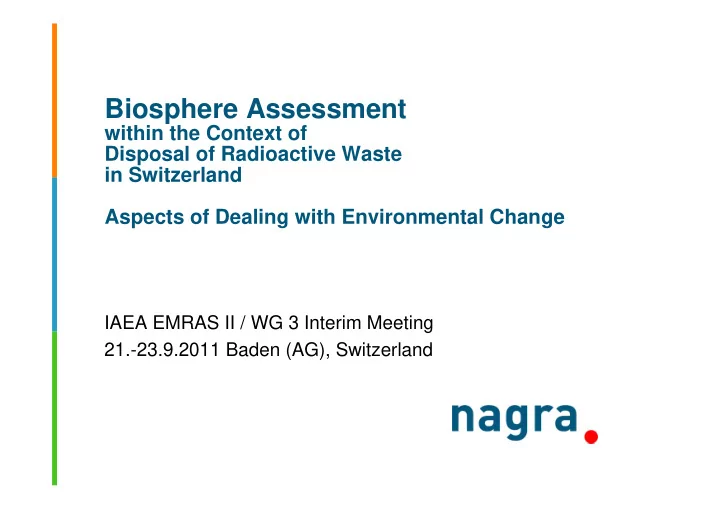 biosphere assessment