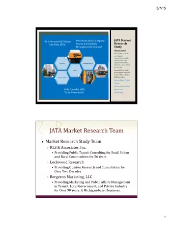 JATA Market Research Team  Market Research Study Team  RLS &amp; Associates, Inc.