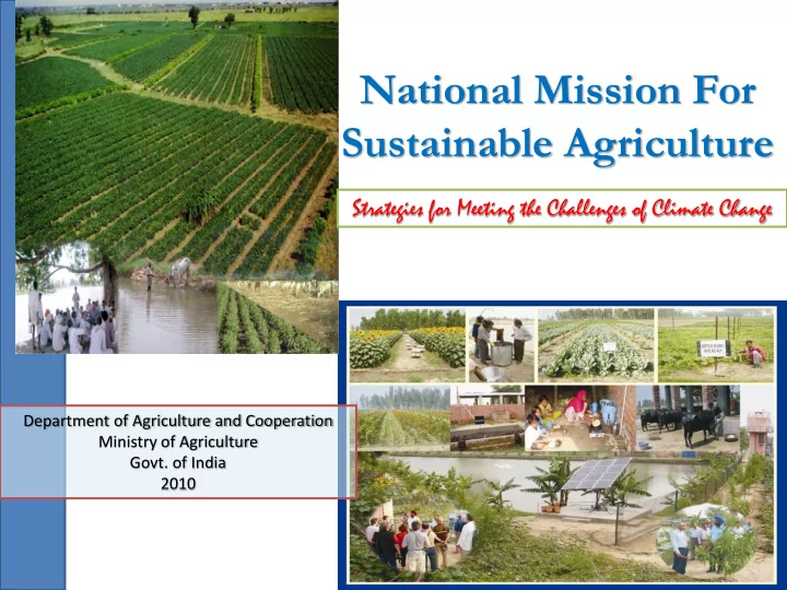 national mission for sustainable agriculture