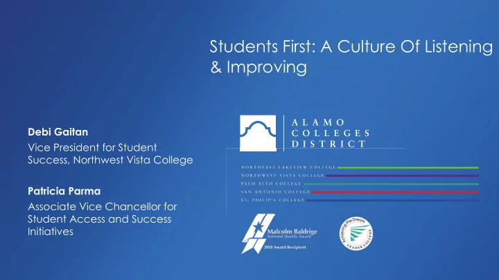 students first a culture of listening improving