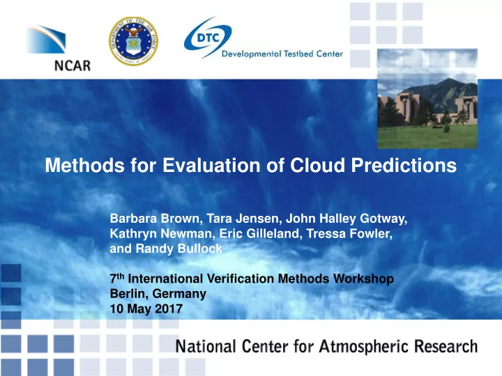 methods for evaluation of cloud predictions