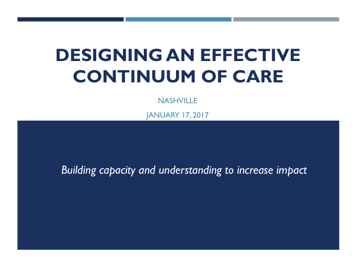designing an effective continuum of care