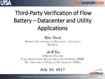 Third  rd-Party V  Verific  ificatio  ion o  of  f Flo  low  Batter  ery  y  Datacen  enter  er