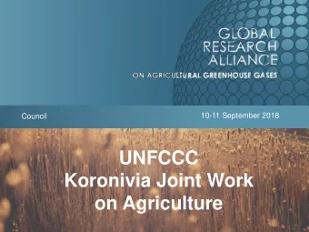 Koronivia Joint Work  on Agriculture  Koronivia joint work on agriculture    COP23 November 2017