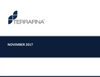 NOVEMBER 2017  Disclaimer  This presentation is strictly confidential and is being furnished to you