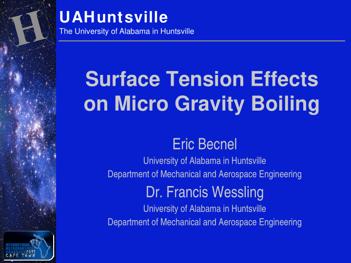 surface tension effects on micro gravity boiling