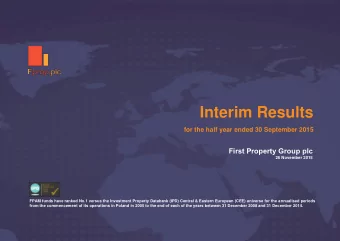 First Property Group plc Contents  3 Investment markets  Poland  Company Description  22  4