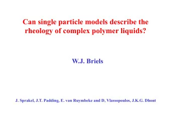 Can single particle models describe the rheology of complex polymer liquids?  W.J. Briels  J.
