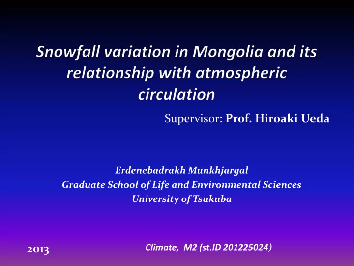 supervisor prof hiroaki ueda