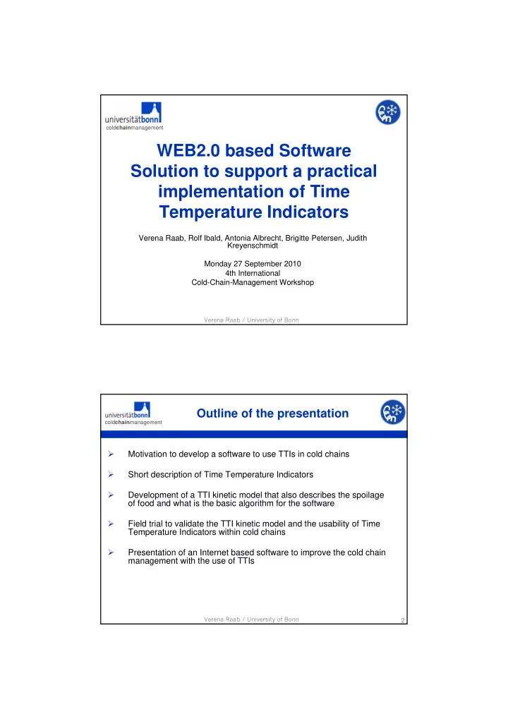 web2 0 based software solution to support a practical